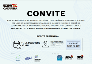 Read more about the article Comitê da Bacia do Rio Urussanga lança Plano de Recursos Hídricos nesta terça (14/12), na AMREC