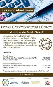 Read more about the article Abertas inscrições para curso sobre contabilidade pública