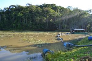 Read more about the article Samae de Cocal do Sul realiza limpeza da barragem da Linha Tigre que há 13 anos não era feita